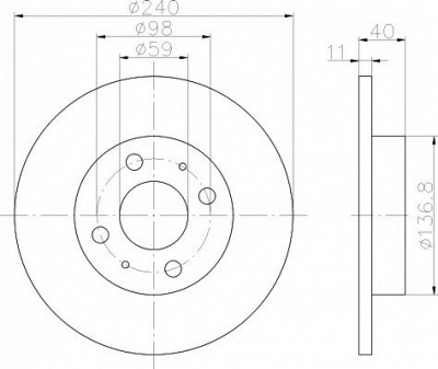 HELLA PAGID 8dd355103151 -  Тормозной диск